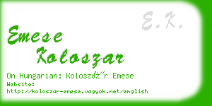 emese koloszar business card